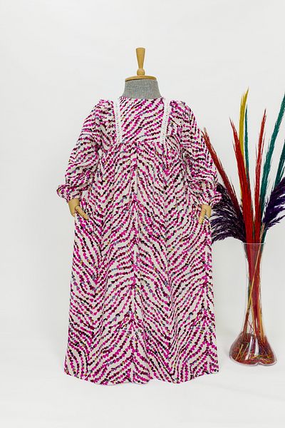 Betül Akbay Girl's Viscose 100% Cotton Hijab Dress Ahsen Model Long Full Length Dress