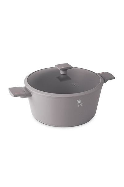 Berlinger Haus Pot With Lid 30 Cm Taupe Bh 8103, Gray, Titanium Coating