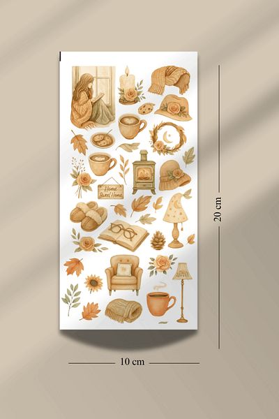 Hume Craft Set of 6 Cozy Sticker Set Fit for Bullet Journal Agenda