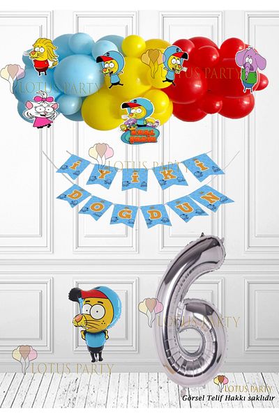 LOTUS PARTY Σετ γενεθλίων King Şakir με άδεια 6 ετών King Şakir Foil Balloon King Şakir Ειδικά κομμένα στολίδια