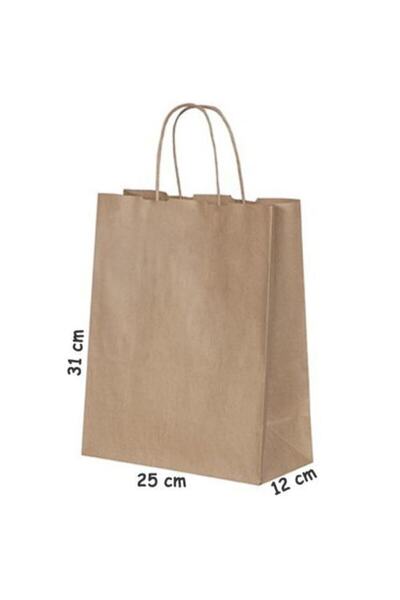 Genel Markalar Kraft Kağıt Çanta Hediye Ve Alışveriş Çantası 25'li (25x31x12c...