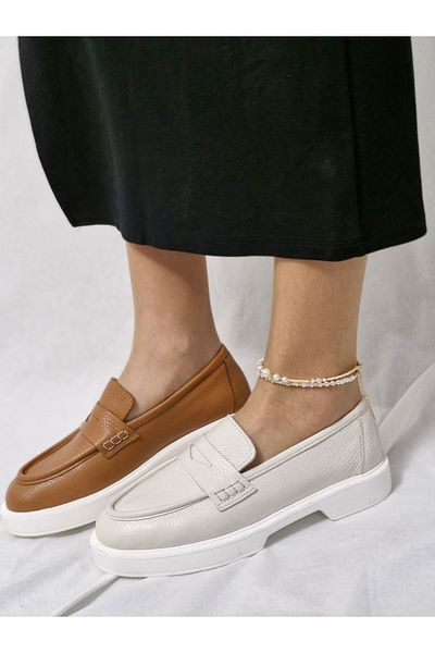 aayak&kabımofficial Genuine Leather Stylish and Comfortable Women's Loafer Shoes Comfortable and Elegant Choice for Daily Wear