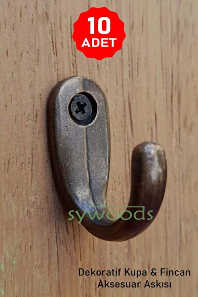 sywoods Büyük Askı Antik Dekoratif Tekli Bijuteri Askılık Aksesuarı 10 Adet