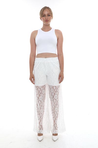 MODAMOR Shorts Lined White Lace Pants