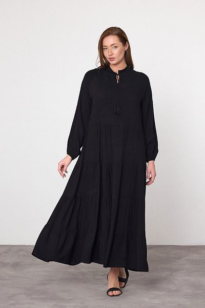 bacc Φόρεμα Maxi Size Black Katkat Flounced Woven Viscon Bcvl-25v032