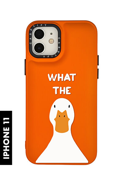 mooodcase iPhone 11 Uyumlu What The Duck Desenli Silikonlu Pillow Kılıf