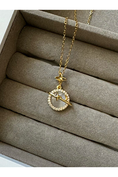 Kairon Accessories Paslanmaz Çelik Pinterest Tarz Gezegen Yıldız Kadın Kolye