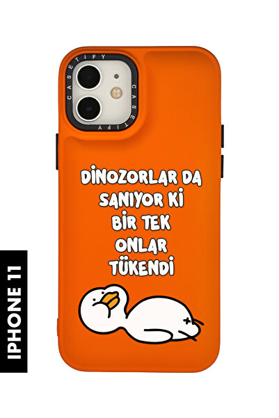 mooodcase iPhone 11 Uyumlu Yıkık Ördek Desenli Silikonlu Pillow Kılıf