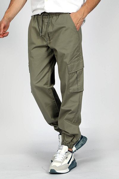 Lee Cooper Zargo Normal Waist Regular Cut Straight Leg Khaki Men's Trousers