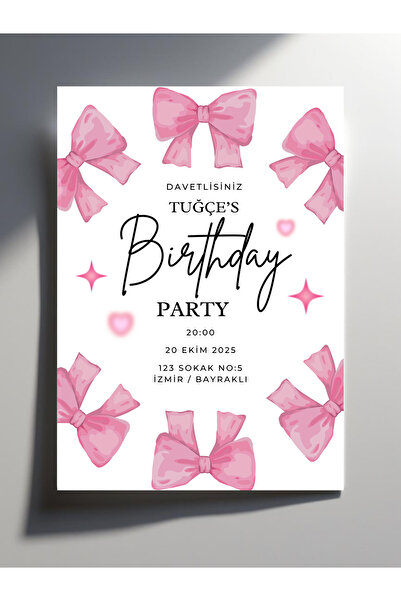 Siorina Events Birthday Party, Parti Davetiye, Doğum Günü Özel Gün Davetiyesi...