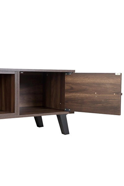 Generic طاولة تلفاز خشبية ماليزية بطول 160 سم مع درج ورفين - لون بني