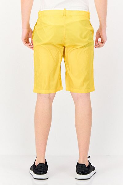 GAS Men Solid Basic Shorts, Yellow