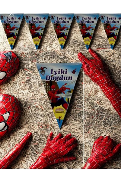 partyrüyası Örümcek Adam Temalı iyiki Doğdun Flama 2 Metre 10 Bayrak