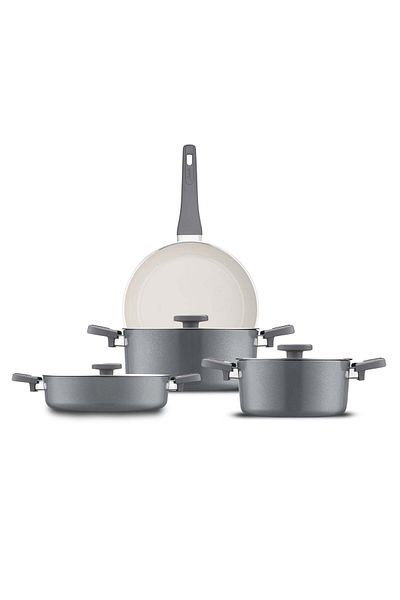 Jumbo Swiss Crystal Gray 7 Piece Cookware Set