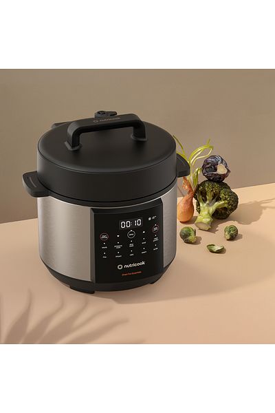 Nutricook Smart Pot Electric Pressure Cooke 4L, 11 Cooking Programs, Food-Grade SS Pot, Silver/ Black
