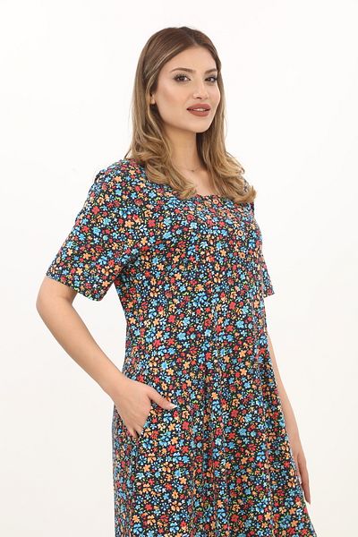STELLETO Rochie de vară cu mâneci scurte cu imprimeu floral pliat