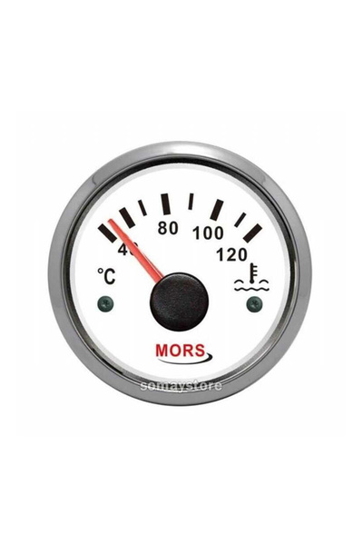 SomayStore Mors Beyaz Kadranlı Tekne Hararet Göstergesi 12-24 V Ø: 55 mm