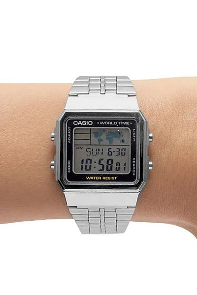 Casio Unisex-adult Quartz Watch, Digital Display And Stainless Steel Strap A500wea-1ef