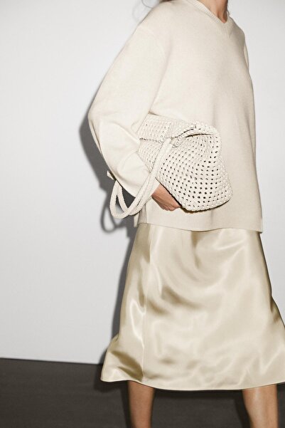 Massimo Dutti %100 kaşmir oversize V yaka kazak