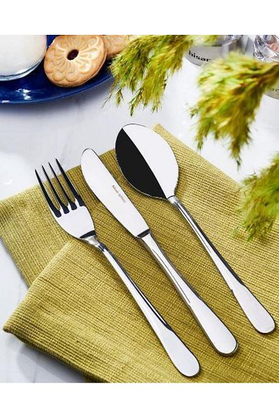Hisar Optima Mediterranean 84 Piece 12 Person Fork Spoon Knife Set