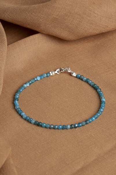 OSMANLI DEĞERLİ TAŞ Sertifikalı Apatit 3-4 mm Fasetli Kesim Doğal Taş Bileklik