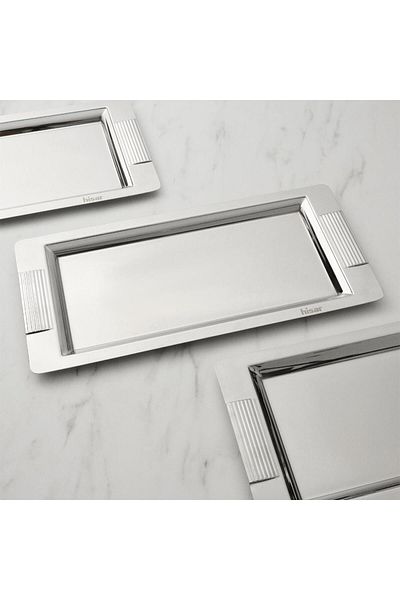 Hisar Roman Rectangular Steel Tea and Coffee Tray