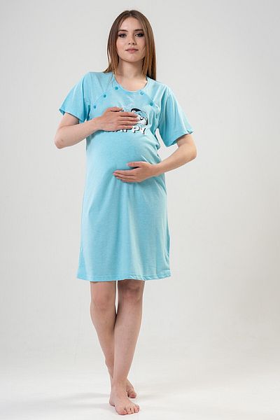 VİENETTA Dámská P.supreme Cıft Placket s krátkým rukávem Hamıle Tunik,204017