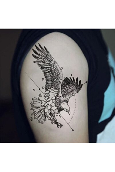 Genel Markalar Beşiktaş Kara Kartal Geçici Dövme,gerçek Görünümlü Kartal Dövmesi,kol Sırt Dövme,tattoo (BÜYÜK)
