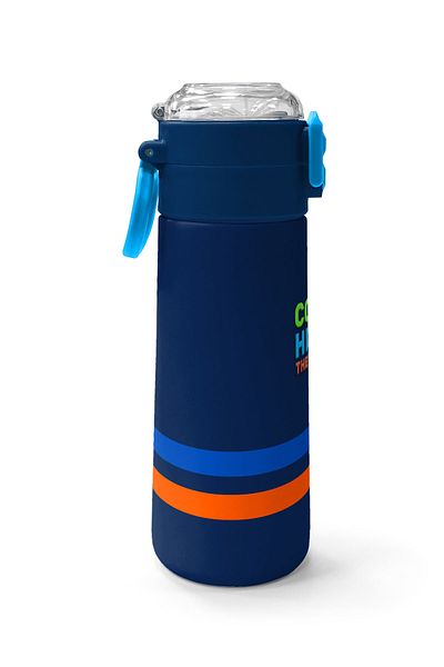 Coral High Kids Navy Blue Straw and Direct Drinking Steel Thermos 500 ml 31928