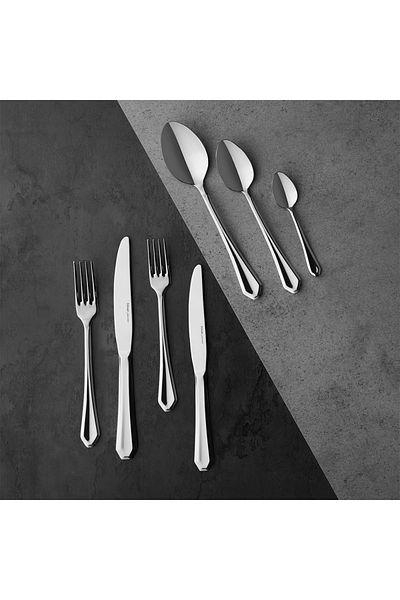 Hisar Riva 84 Piece 12 Person Fork Spoon Knife Set