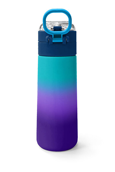 Coral High Kids Purple Color Changing Patterned Straw and Direct Drinking Steel Thermos 500 ml 31964