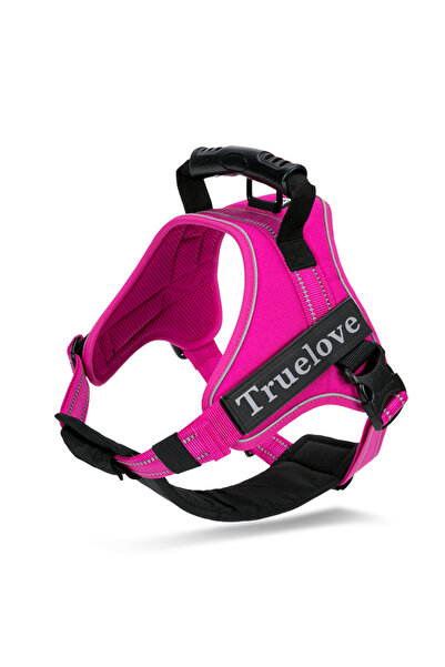 True Love Oxford Kumaşlı, Esnek Yumuşak Süngerli Pembe Göğüs Tasması