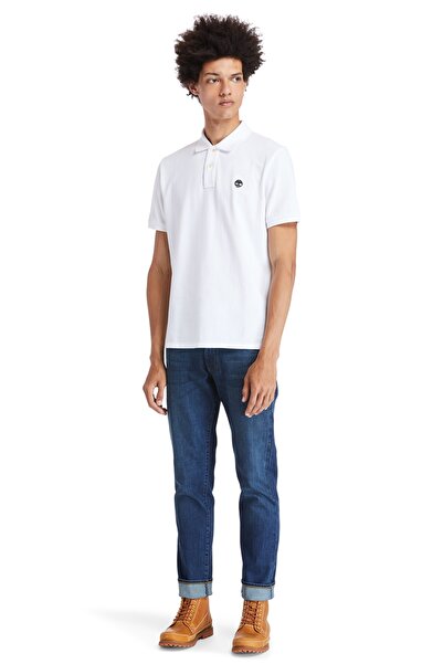 Timberland Tfo Chest Logo Polo Beyaz Erkek Kısa Kol T-shirt
