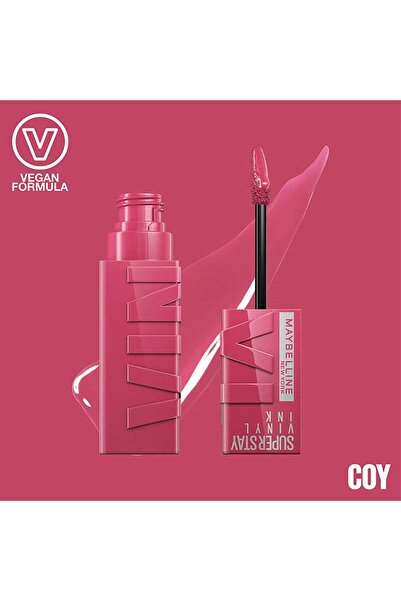 Garnier x Maybelline Super Stay Vinyl Ink Glossy Lipstick, Long-Lasting Liquid, 20 Coy