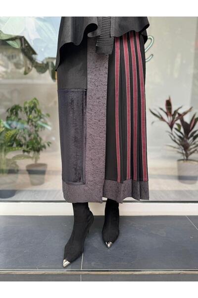 MissWhence Black Patch Design Women's Skirt