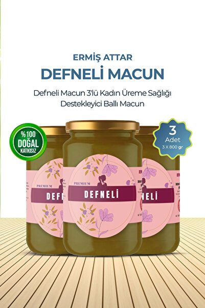 Ermiş Attar Defneli Macun 3'lü Kadın Üreme Sağlığı Destekleyici Ballı Macun E...
