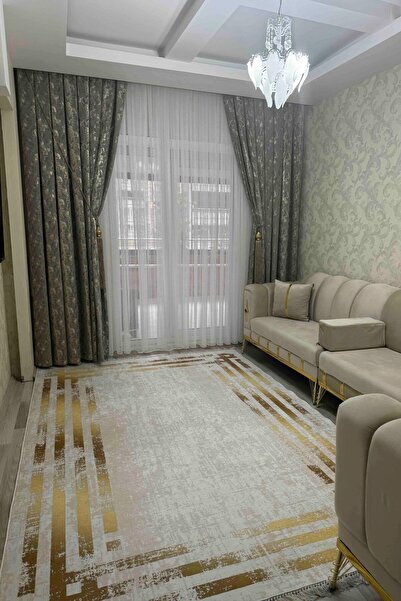 VOPTEKS Gold Halı Gold Salon Halısı Makinede Yıkanabilir Kaymaz Taban Halı Yatak Odası Halısı