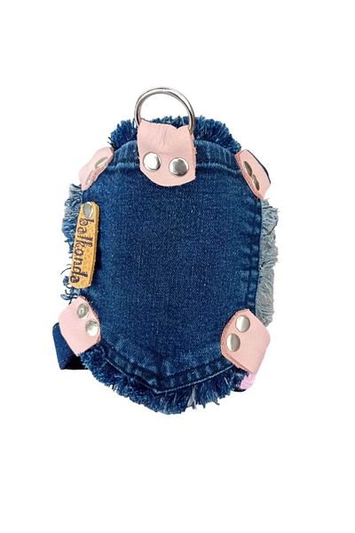balkonda Dog Chest Harness Tiny Breed Jeans with Pocket Chest Size:20-35Cm Adjustable 1-5kg Doggt2-37