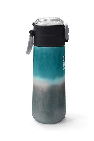 Coral High Kids Nefti Gray Color Transition Patterned Straw and Direct Drinking Steel Thermos 500 ml 31969