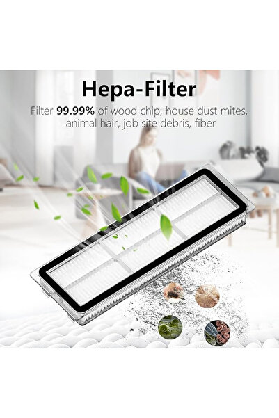 ibrush Φίλτρο Hepa Dreame Z10 Pro, Λευκό Σετ Αντικατάστασης Πλαϊνής Βούρτσας, Σετ 4 τεμαχίων συμβατό με Dreame Z10 Pro