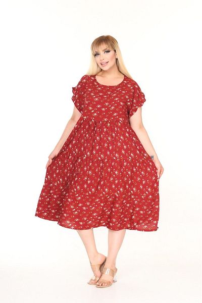 mervemoda Rochie de vară fără mâneci pentru femei de mărime mare