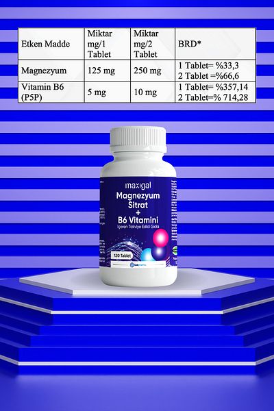 Maxigal Magnesium Citrate and Vitamin B6 Supplement Food
