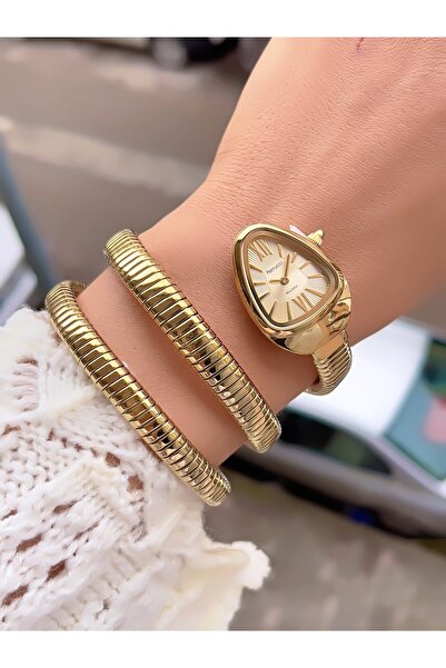 Ferrucci ÇELİK KORDON YILAN MODEL KADIN KOL SAATİ 2 YIL GARANTİLİ 3 ATM SU GEÇİRMEZ