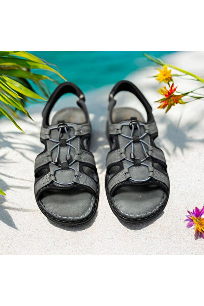 Desimod Inside and Outside Genuine Nubuck Leather Full Orthopedic Sandals