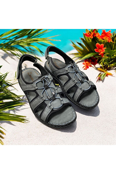 Desimod Inside and Outside Genuine Nubuck Leather Full Orthopedic Sandals