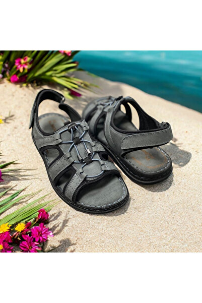 Desimod Inside and Outside Genuine Nubuck Leather Full Orthopedic Sandals