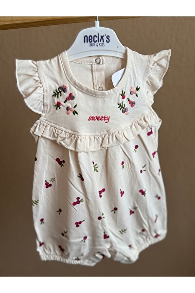 Necix's Sweeety Bebek Tulum | Çiçek Nakışlı | 3-6 Ay, 6-9 Ay, 9-12 Ay | Kız B...