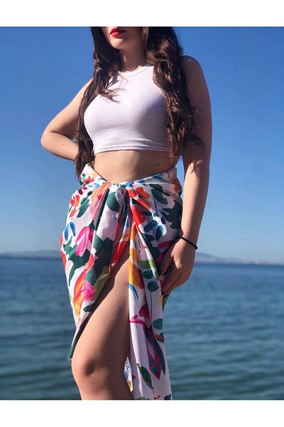SEVENLINE Floral Patterned Bodrum Pareo