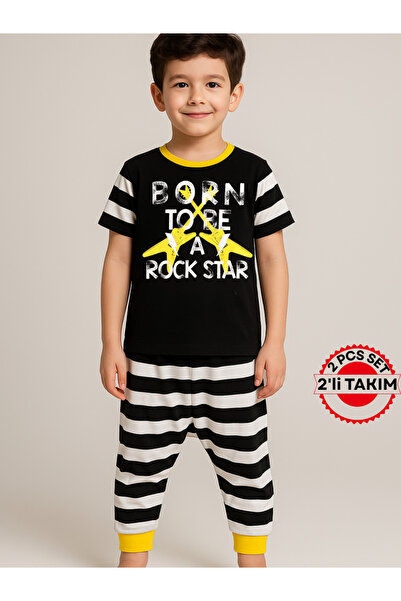 Casabony Set capri cu dungi Rocker + tricou