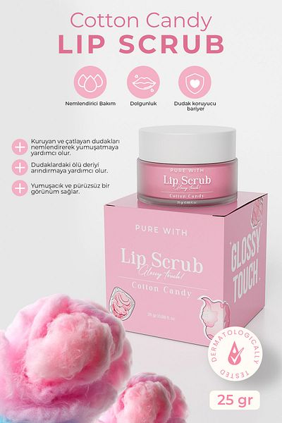 Purewith Glossy Touch Lip Scrub Cotton Candy Lip Peeling